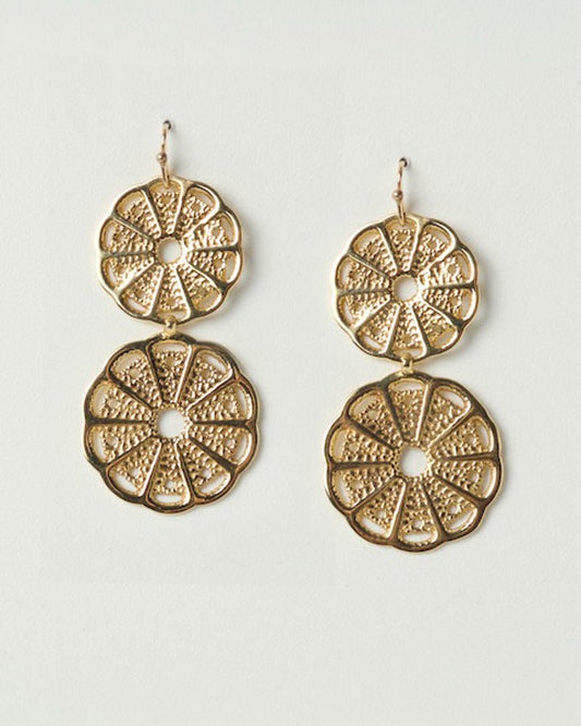 Wild Disk Chandelier Earrings - Tea & Tonic Matakana - Charlotte Penman